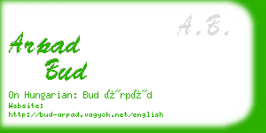 arpad bud business card